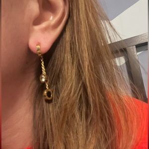 Beautiful Roman Numeral Detail Rhinestone Drop Earrings